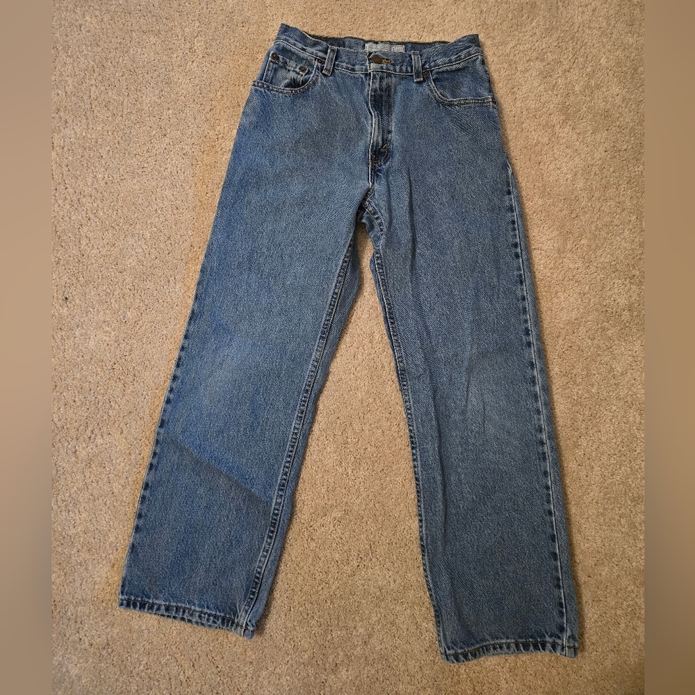 Levi Strauss Signature Loose Fit Kids Jeans S 14 Regular Blue Denim 100% Cotton